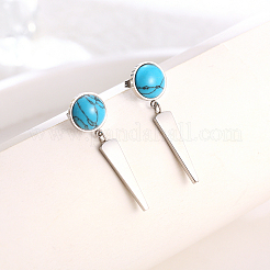 Bohemian Stainless Steel Dangle Stud Earrings&nbsp;WG0840-2