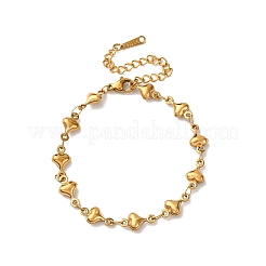 304 Stainless Steel Heart Link Bracelets for Women&nbsp;BJEW-L706-03G
