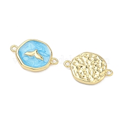 Ocean Brass Enamel Connector Charms&nbsp;KK-C251-05G-02A