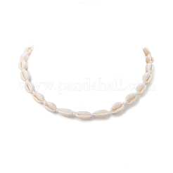Natural Cowrie Shell & Synthetic Turquoise Braided Beaded Necklace for Women&nbsp;NJEW-JN04253-01