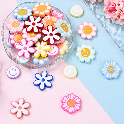 40Pcs 4 Styles Opaque Acrylic Beads&nbsp;ACRC-YW0001-02