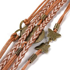 PU Leather Multi-strand Bracelet&nbsp;MAND-PW0001-40B