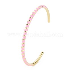 Twisted Brass Enamel Cuff Bangle&nbsp;BJEW-T020-02-NF