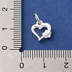 925 Sterling Silver Heart with Flower Charms&nbsp;STER-K180-10S