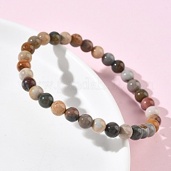 Natural Alashan Agate Round Beads Stretch Bracelets for Women&nbsp;BJEW-Z158-03M-04