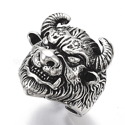 Adjustable Tibetan Style Alloy Cuff Rings&nbsp;RJEW-T009-10AS