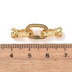 Brass Micro Pave Cubic Zirconia Fold Over Clasps&nbsp;KK-D259-07G