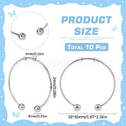 10Pcs Fashion 304 Stainless Steel Cuff Bangles Set&nbsp;BJEW-SC0001-20