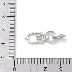 925 Sterling Silver Micro Pave Clear Cubic Zirconia Fold Over Clasps&nbsp;SE-CBAF1B0-02P