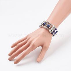 Three Loops Tibetan Style Alloy Wrap Bracelets&nbsp;BJEW-JB03324-02