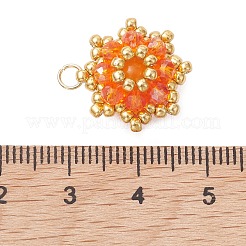 Dyed Natural Malaysia Jade & Electroplate Glass Cluster Beaded Pendants&nbsp;PALLOY-MZ01311-01
