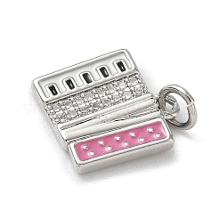 Brass Micro Pave Clear Cubic Zirconia Charms&nbsp;KK-A273-06P