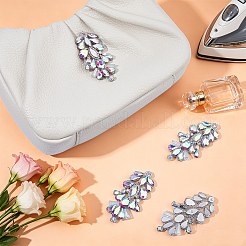 4Pcs Flower Hotfix Glass Rhinestone&nbsp;DIY-FG0010-63B