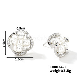 Brass Flower Stud Earrings&nbsp;UB4732-1