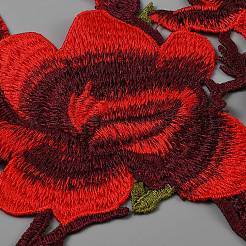 Flower & Branch Pattern Polyester Fabrics Computerized Embroidery Cloth Sew on Appliques&nbsp;PATC-WH0009-05B