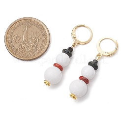 304 Stainless Steel & Gemstone Leverback Earrings&nbsp;EJEW-JE06161