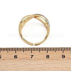 Brass Micro Pave Cubic Zirconia Cuff Rings&nbsp;RJEW-D326-03G