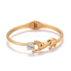 Clear Cubic Zirconia Leopard Cuff Bangle&nbsp;STAS-D165-05G