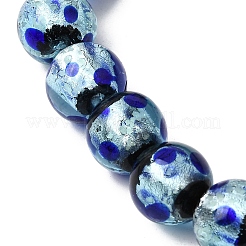 Glow in the Dark Luminous Style Handmade Silver Foil Glass Round Beads&nbsp;FOIL-I006-12mm-02