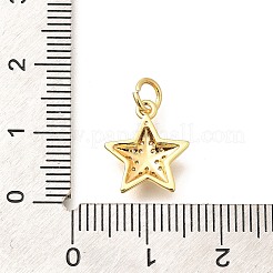 Brass Micro Pave Clear Cubic Zirconia Pendants&nbsp;KK-Q040-01H-G