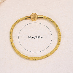 Adjustable Chinese Style Fortune 304 Stainless Steel Braided Steel Wire Bracelets for Women&nbsp;WF4660-3