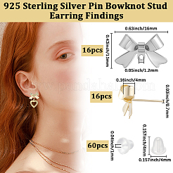 32Pcs 2 Colors Alloy Stud Earring Findings&nbsp;FIND-BBC0004-34