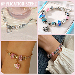 24Pcs 3 Colors Brass European Style Bracelet Making&nbsp;MAK-PA0001-01