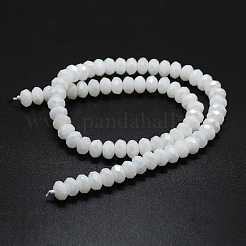 Electroplated Natural White Jade Beads Strands&nbsp;G-G750-04-5x8mm