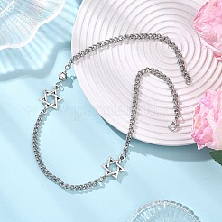 304 Stainless Steel Star of David Link Chain Necklaces&nbsp;NJEW-JN05658