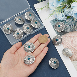 10Pcs 1-Hole Alloy & Resin Beads Buttons&nbsp;BUTT-HY0001-10