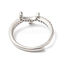Rack Plating Brass Cubic Zirconia Arabic Letters Adjustable Rings for Women&nbsp;RJEW-S407-10P-15