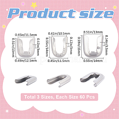 180Pcs 3 Styles 304 Stainless Steel Spiral Bone Tips&nbsp;STAS-GF0001-20
