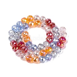 Electroplate Transparent Glass Beads Strands&nbsp;EGLA-Q135-8MM-C01