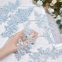 4 Pairs Flower Polyester Applqiues&nbsp;DIY-GF0013-41A
