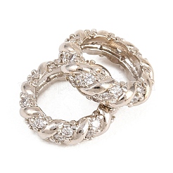 Brass Micro Pave Clear Cubic Zirconia Beads&nbsp;KK-B186-16P