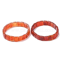 Dyed & Heated Natural Carnelian Faceted Beaded Stretch Bracelets for Women&nbsp;BJEW-K251-08C