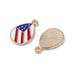 American Flag Style Alloy Enamel Pendants&nbsp;X-ENAM-K067-31