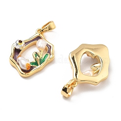 Brass Enamel Pendants&nbsp;KK-B129-23G