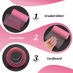 10 Yards Rainbow Color Polyester Tulle Fabric Rolls&nbsp;OCOR-WH0082-136E