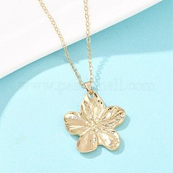 Alloy Flower Pendant with Iron Chain Necklaces for Women&nbsp;NJEW-A066-01G