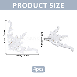 PU Flower Carved Corner Decor&nbsp;AJEW-WH0709-423