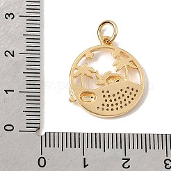 Brass Micro Pave Black Cubic Zirconia Pendants&nbsp;CU-CBA6344-07G