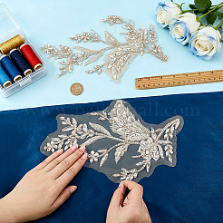 1 Pair Glass Rhinestone Flower Appliques&nbsp;DIY-FG0010-64A