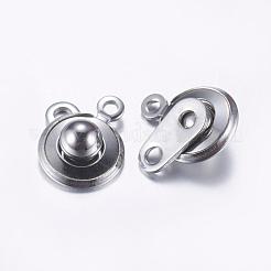 Tarnish Resistant 201 Stainless Steel Snap Clasps&nbsp;STAS-L198-01P