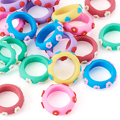 24Pcs 6 Colors Handmade Polymer Clay Finger Rings&nbsp;CLAY-TA0002-12