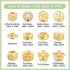 120Pcs 12 Styles Alloy Beads&nbsp;FIND-GA0006-79