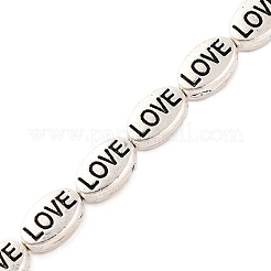 Oval with Word Love Tibetan Style Alloy Bead Strands&nbsp;TIBEB-O007-24-LF