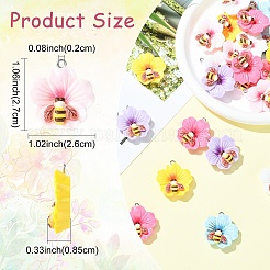 30Pcs 6 Colors Opaque Resin Pendants&nbsp;RESI-YW0006-11