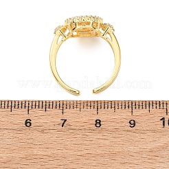 Religion Brass Micro Pave Cubic Zirconia Cuff Open Rings&nbsp;LS-RJEW-F204-06G