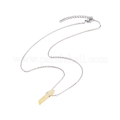 Natural Quartz Crystal Nuggets Pendant Necklace with 304 Stainless Steel Cable Chains&nbsp;NJEW-JN03844